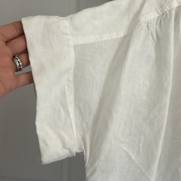 J Crew Relaxed Fit Baird McNutt Linen Button Down Short Sleeve Top Size M - Picture 10 of 12